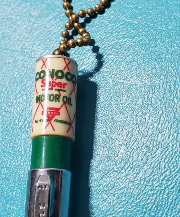 Vintage RITEPOINT PEN CONOCO SUPER MOTOR OIL Pen GAS STATION ADVERTISING Topper