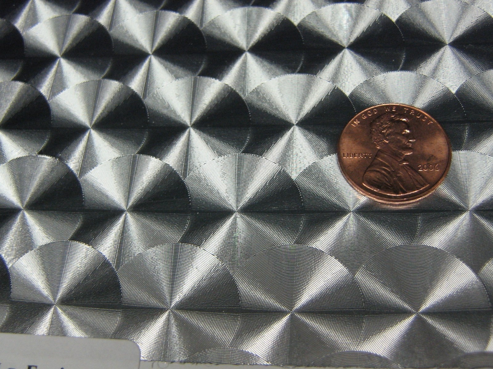 Large Engine Turn Sign Vinyl 24" x 30 ft, SILVER, Traditional Metallic Signage