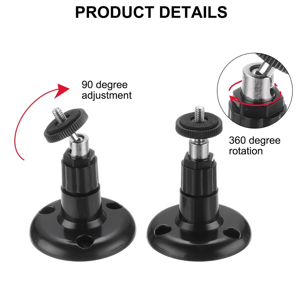 1 Pack Wall Mount Security Camera Bracket 3.7" Mounting Black, Plastic