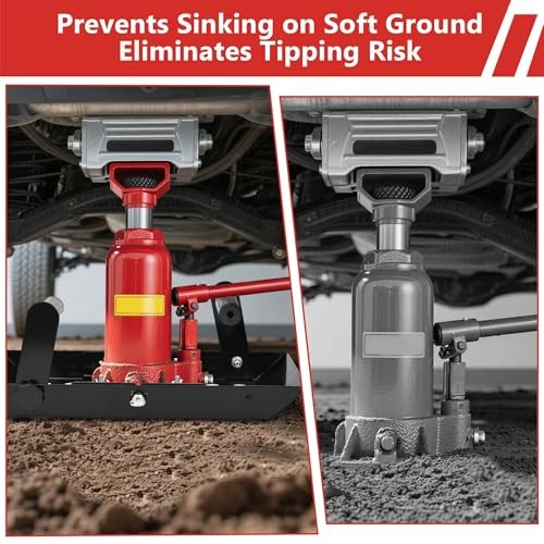 Bottle Jack Base Plate, Adjustable Size Stabilizing Landing Pad, Universal