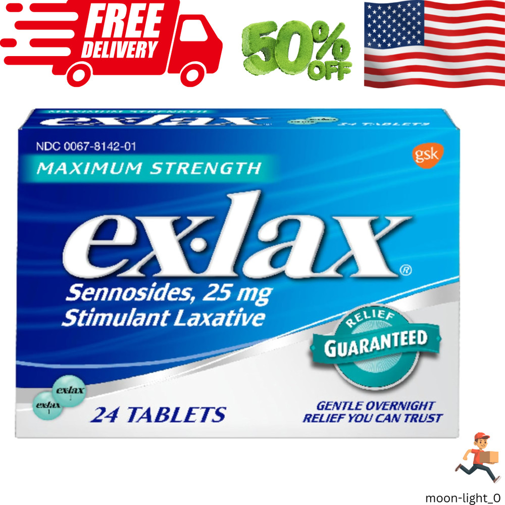 Ex-Lax Maximum Strength Stimulant Laxative Constipation Relief Pills, 24 Count