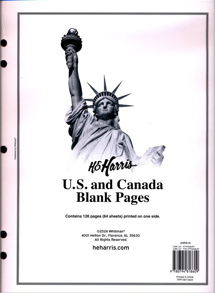 H E Harris US and Canada Blank Pages