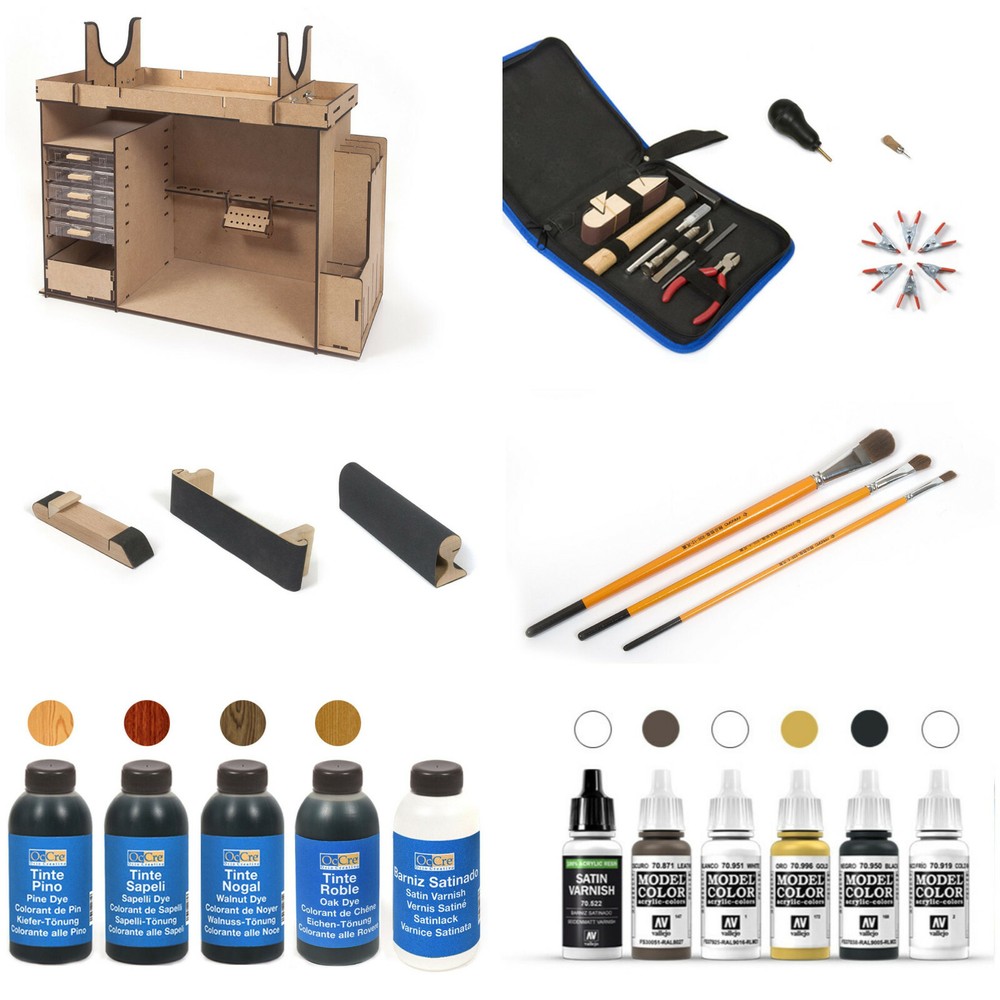 Occre Pack Workshop Cabinet +Tools+Paints for Naval Modeling