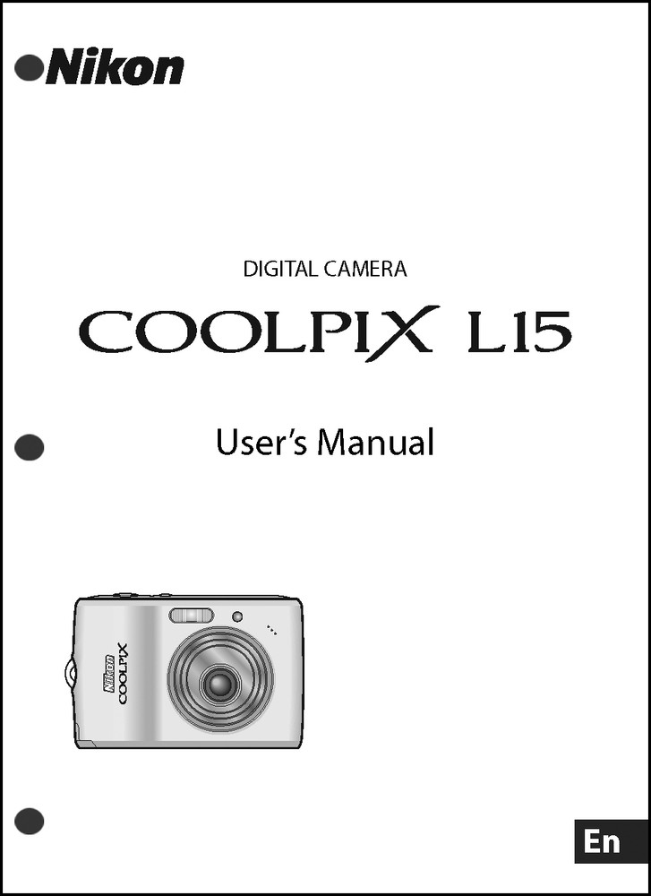 Nikon CoolPix L15 Digital Camera User Guide Instruction  Manual