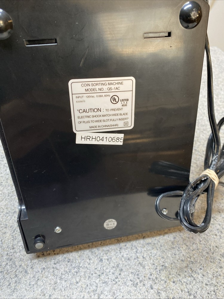Royal Sovereign Coin Sorting Machine QS-1AC Quick Sort Black Sorter Roller