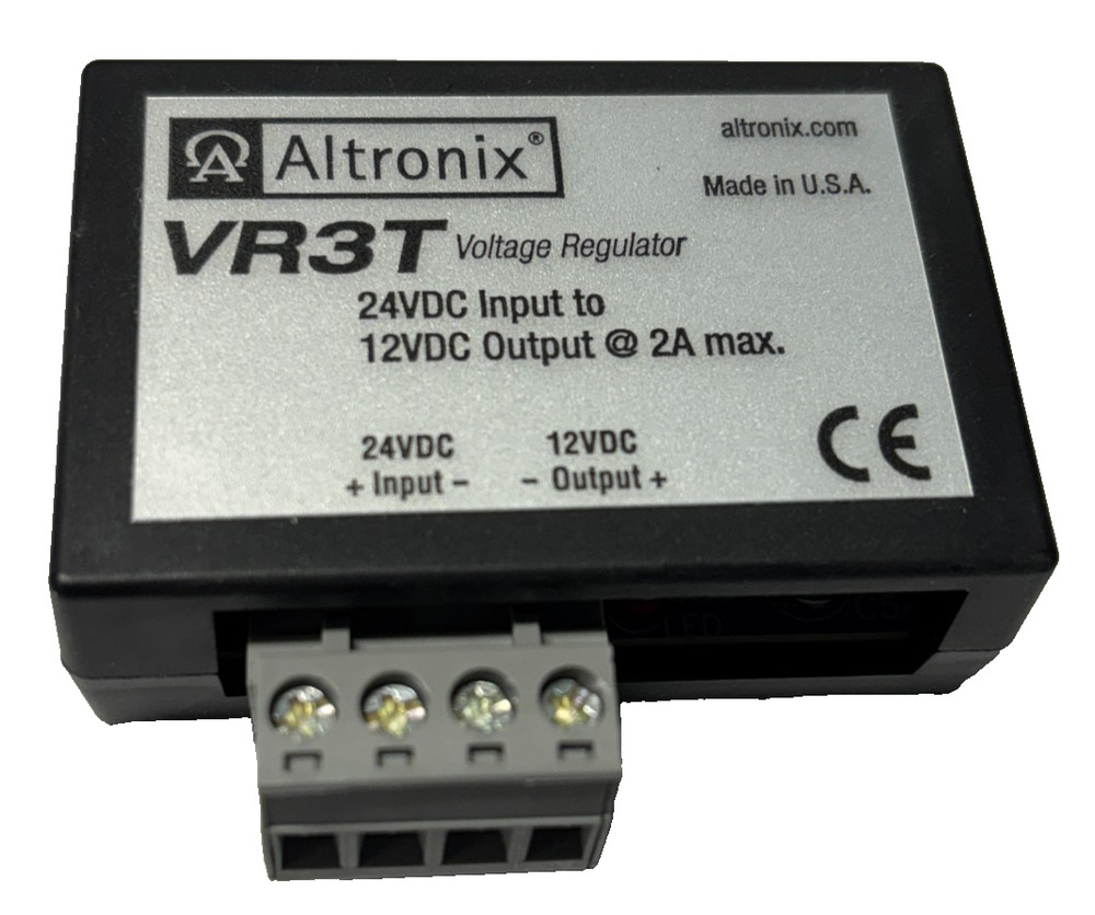 Altronix VR3T, Power Conversion Module 24VDC to 12VDC output @ 2A max - NEW!