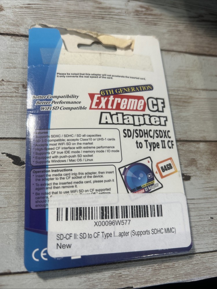 Extreme CF Adapter Type 1 Micro SD XC support SDHC SDXC SD3.0 - New in Package
