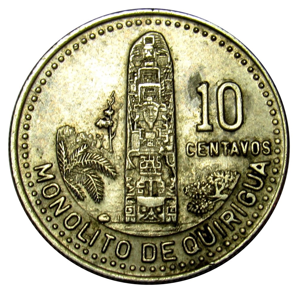 Guatemala 10 Centavos coin 1986 KM#277
