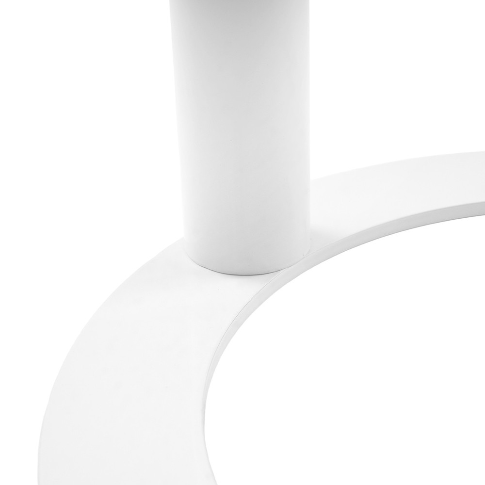 60x74cm Round Side Table with O-shaped Base, Side Table for Small Spaces