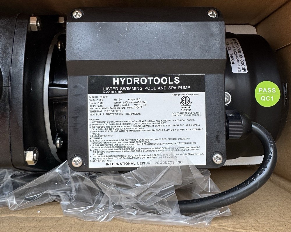 SWIMLINE HYDROTOOLS 714061 FILTER PUMP FOR MODEL 71405 NEW