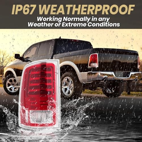 LED Tail Light Assembly Compatible with Dodge Ram 1500 2013 Left Driver Side