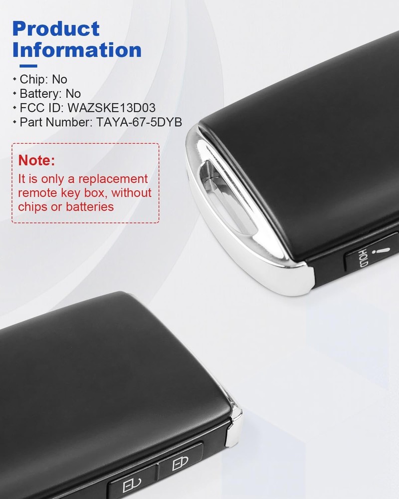 CX3 CX5 CX9 Remote Key Fob Case Shell Keyless Entry Replacement for Mazda...