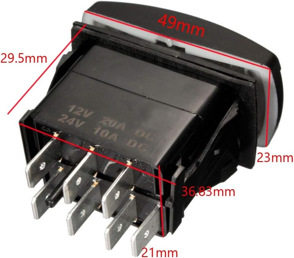 Universal 12V Rocker Switch with Blue LED Light for Easy Winch Control