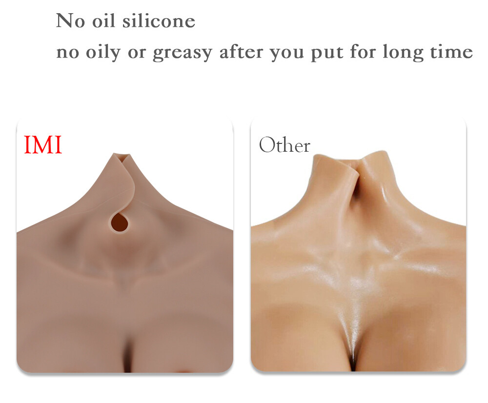 Half Bodysuit Silicone Breast Forms Crossdresser Breastplate Fake Boobs Tits