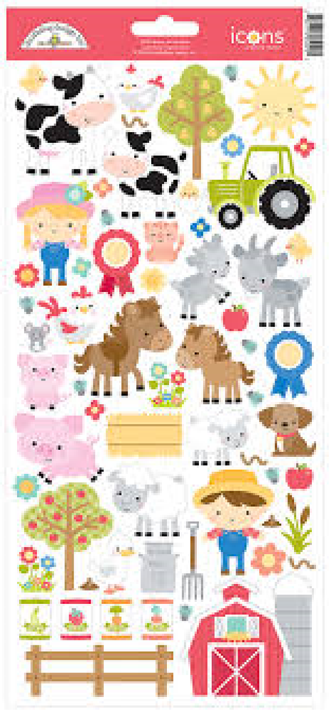 Doodlebug Design Inc ICONS - DOWN ON THE FARM - 2 SHEETS