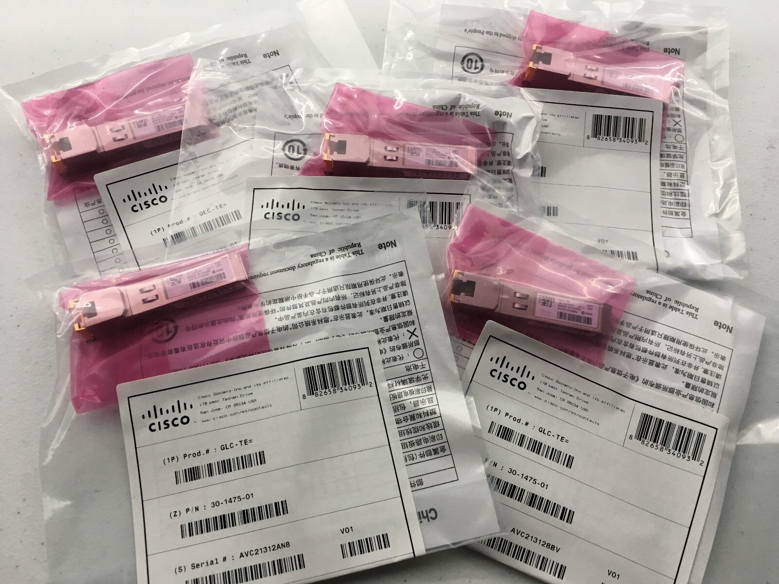 Cisco GLC-TE 1000BASE-T SFP Copper RJ-45 100m - 01478  1 Year