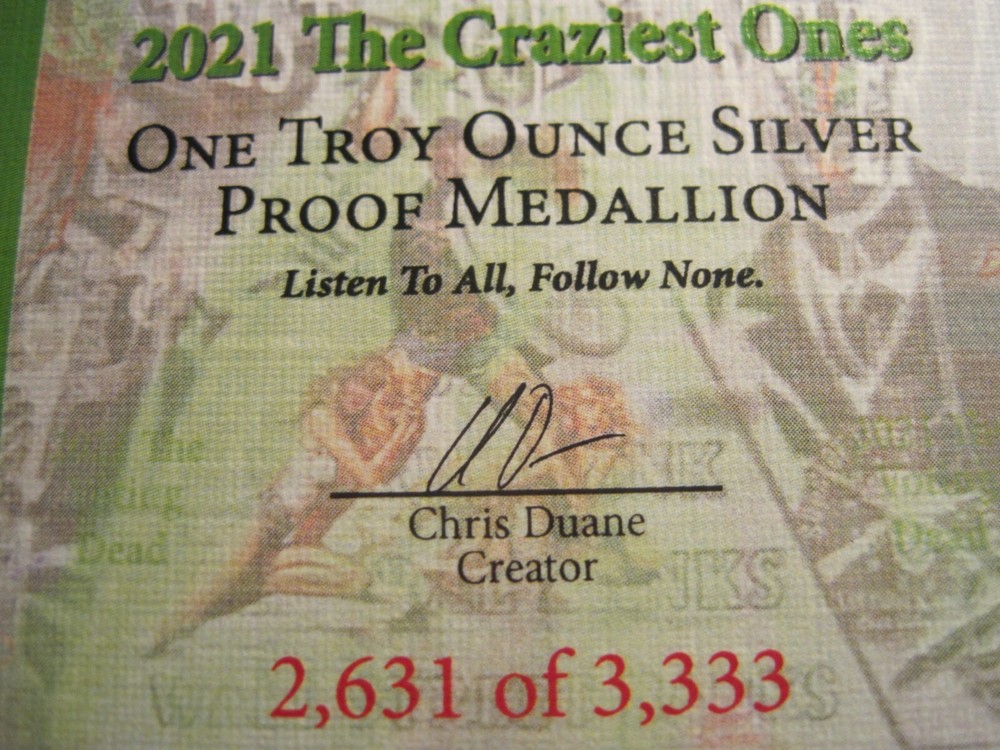 2021 THE CRAZIEST ONES PROOF SILVER SHIELD