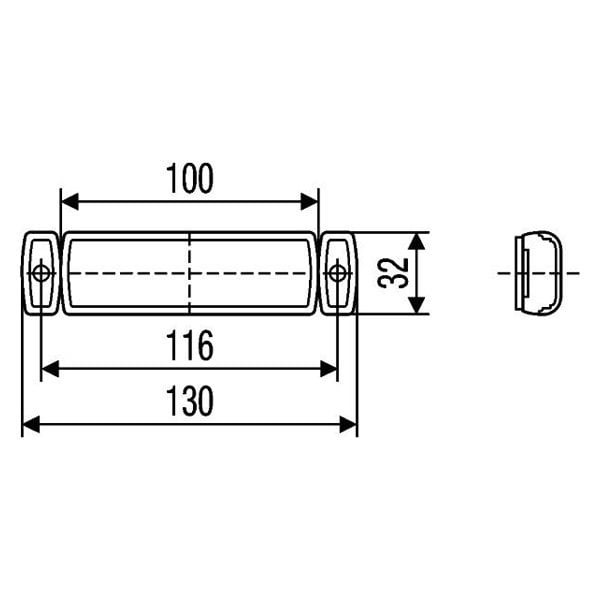 8645 Series 5.12" Amber Rectangular Bolt-on Mount LED Clearance Marker Light