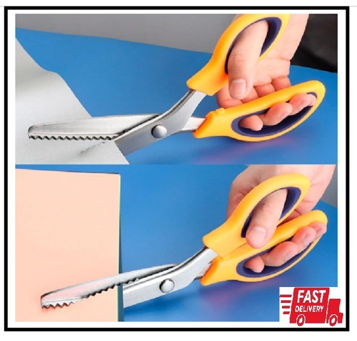 Pinking Shears for Fabric Cutting 9 Inch Zig Zag Scissors Professional Sewing...