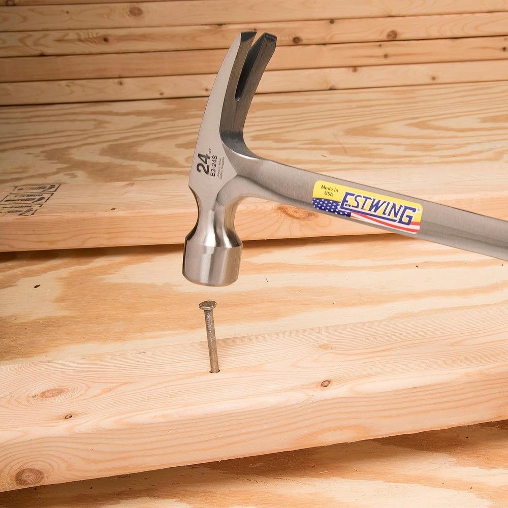 Framing Hammer - 24 oz Made Long Handle Straight Rip Claw Hammer with Smooth...