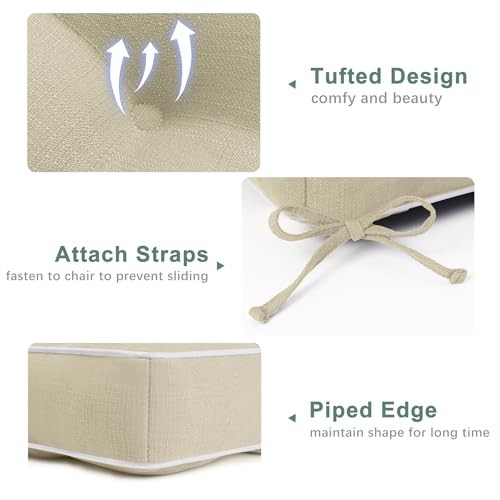 Outdoor Rocking Chair Cushion 17 × 17 Inch 17 x 17 Inch (Seat&Back Set) Beige