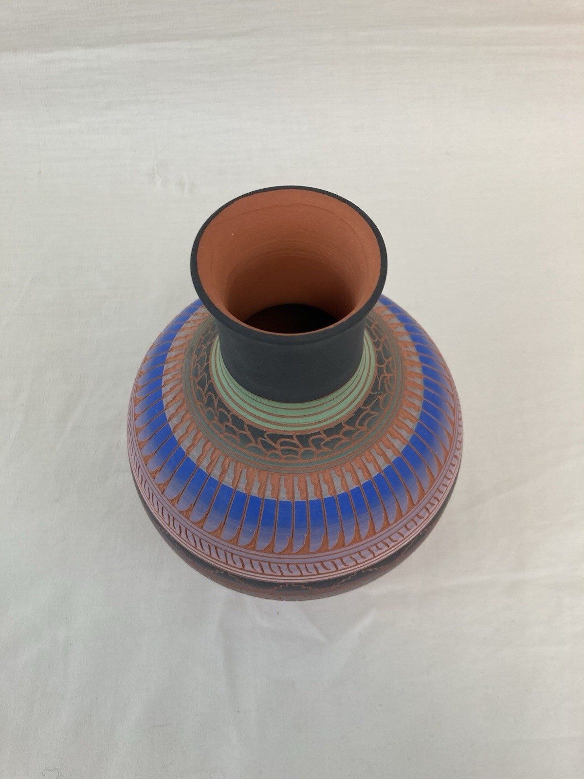 Valencia Charlie Navajo Signed Etched Vase