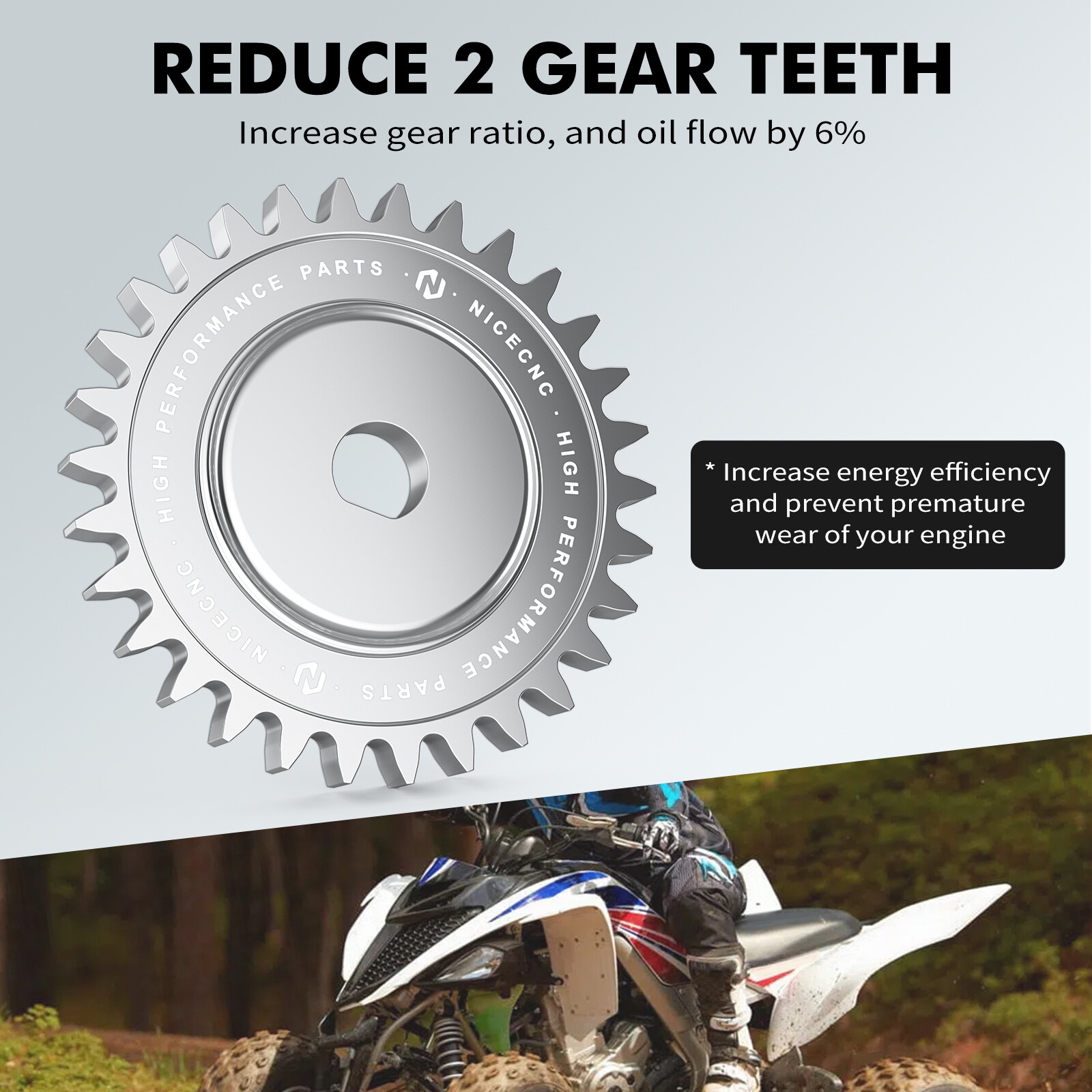 For Yamaha Raptor 660R Billet Aluminum Oil Pump Drive Gear 2001-2005