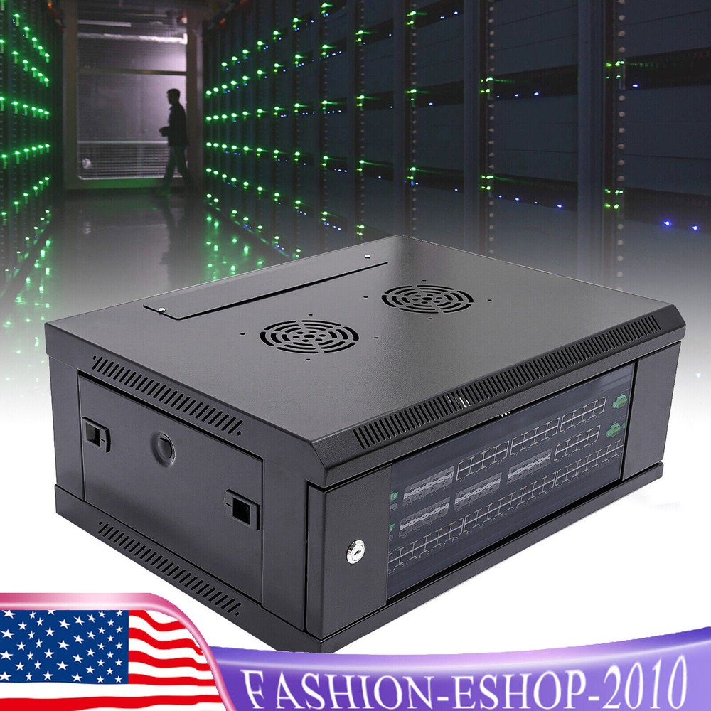 4U Server Cabinet Case Wall Mounted Network Server Data Cabinet Enclosure Rack
