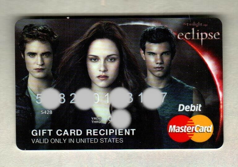 MYPLASH Twilight Saga: Eclipse ( 2010 ) Gift Card ( $0 - EXPIRED ) V1