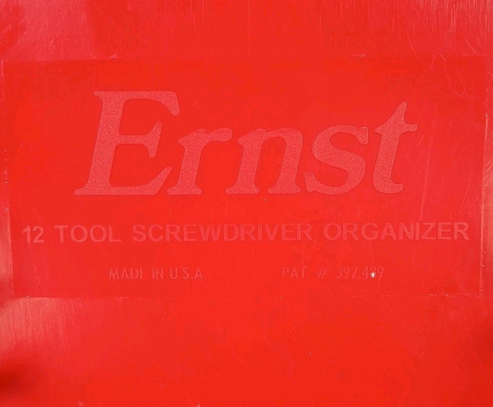 ERNST Manufacturing 12 Tool Screwdriver Organizer Tray Rack Red