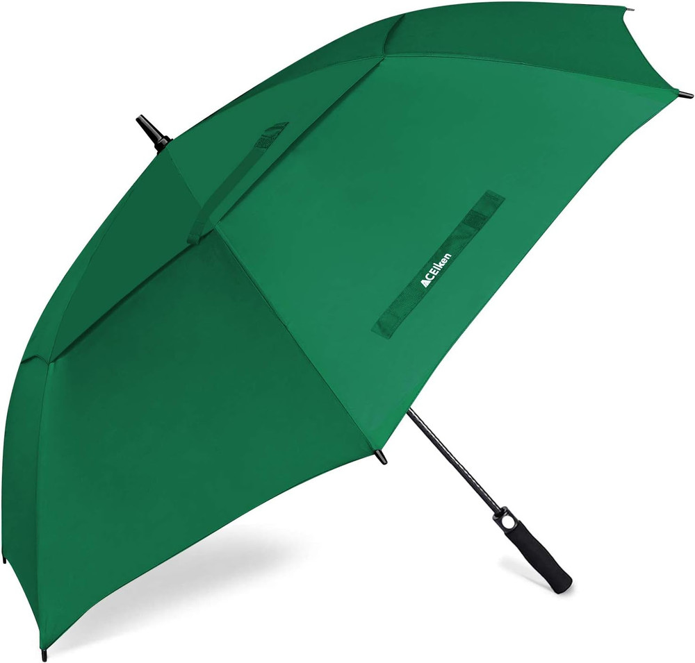 Large 62 Inch Golf Umbrella - Windproof, Waterproof, Double Canopy