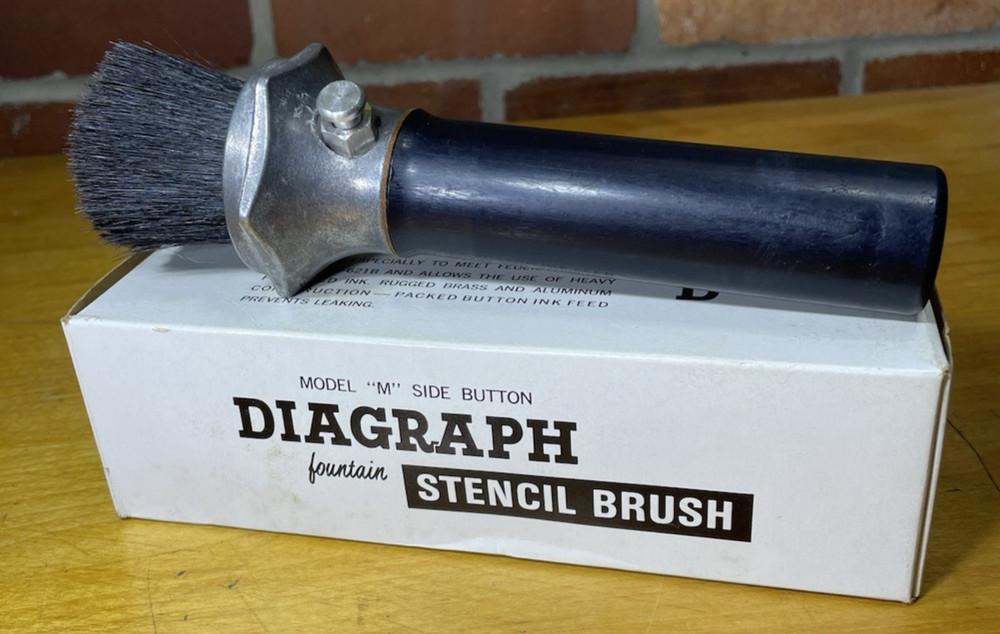 digraph stencil brush model M 0908-000 heavy pigmented ink nos