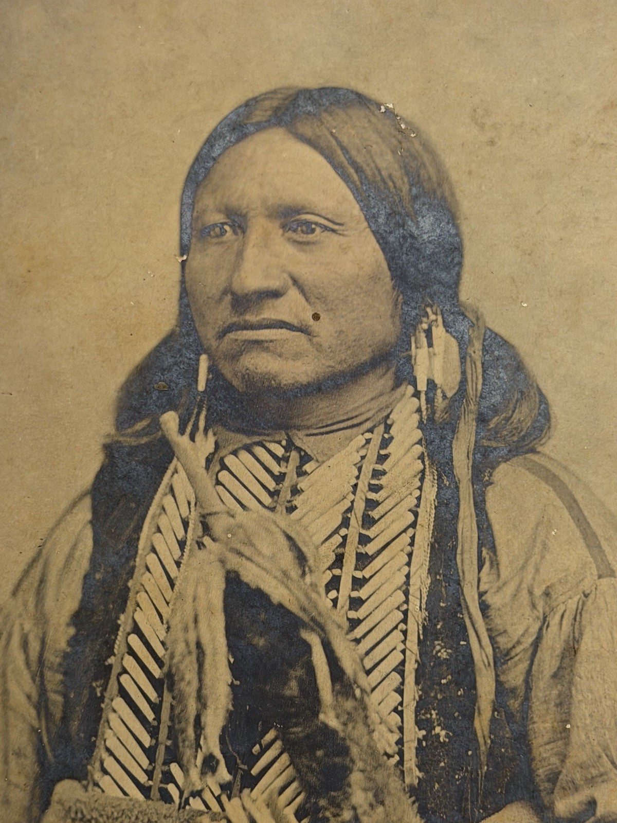 Antique Native Amerian Indian Photograph of Kicking Bird (Teneangop'te) Cheif