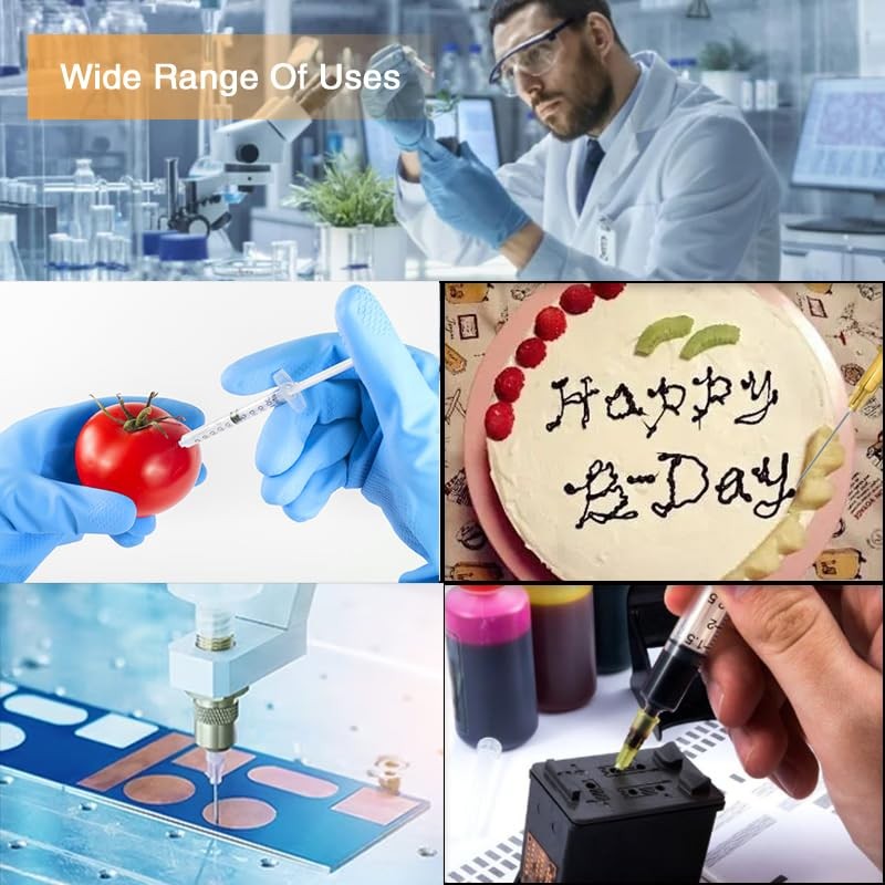 23 Gauge 1 Inch Needle,100 PCS Luer Lock Industrial Dispensing 23Ga-1 inch