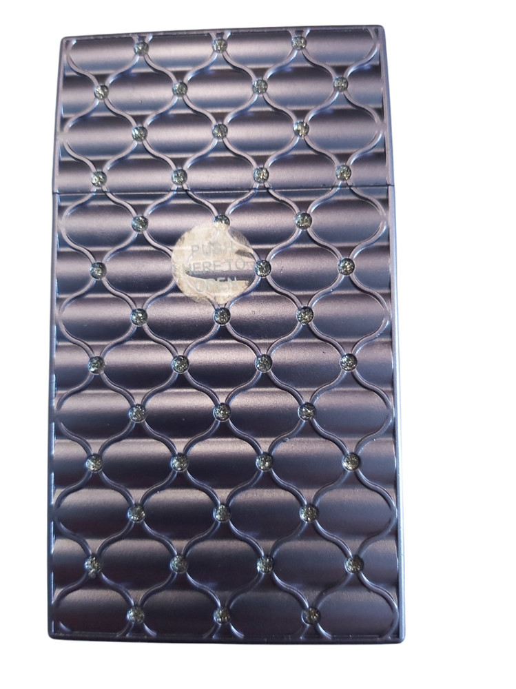 Eclipse Diamond Rhinestone Plastic Crushproof Cigarette Case, 2ct, 100s, 3117M20