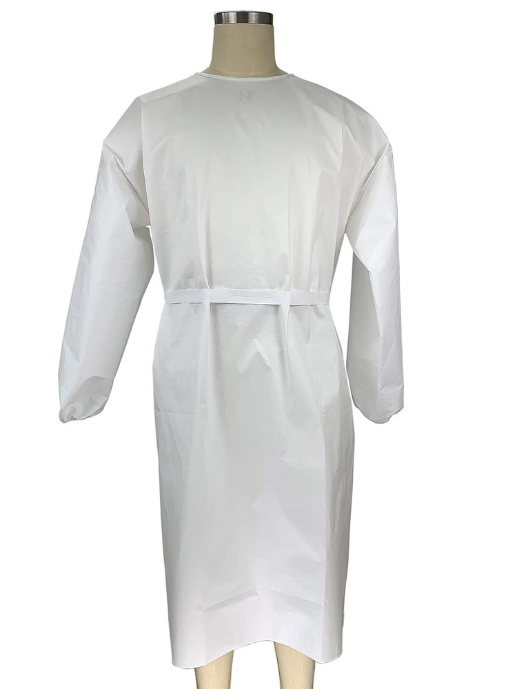 Seniorwear Disposable Isolation Gown, White, Large