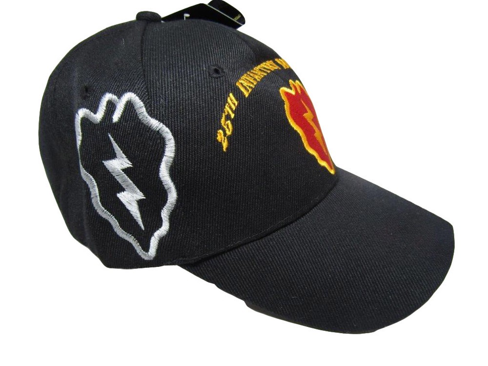 Army 25th Infantry Div Tropic Lightning Embroidered Shadow Black Cap Hat CAP624