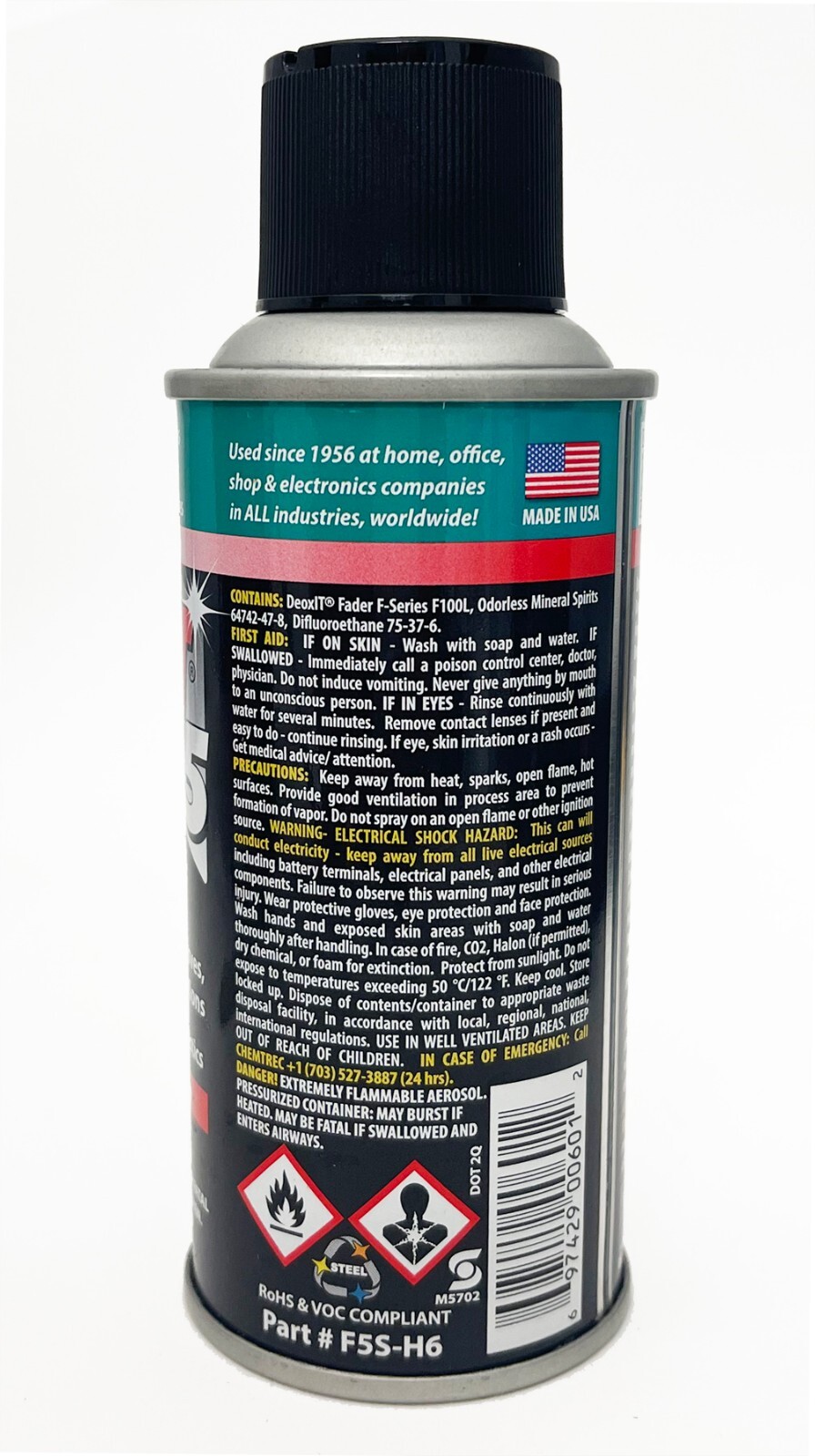 DeoxIT Fader F5S-H6, L-M-H Spray Valve, 5% Solution, 5oz, FRESH STOCK CAIG LABS