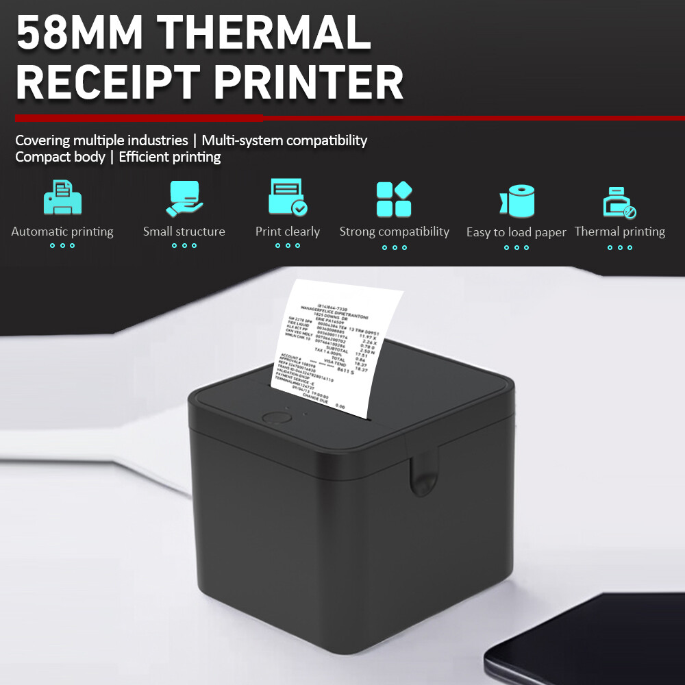 58mm Receipt Printer POS Printer USB+ Desktop Direct Thermal Printing V2D2
