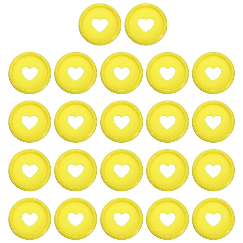 24mm Book Binding Discs 22pcs Discbound Expansion Discs Heart, Yellow