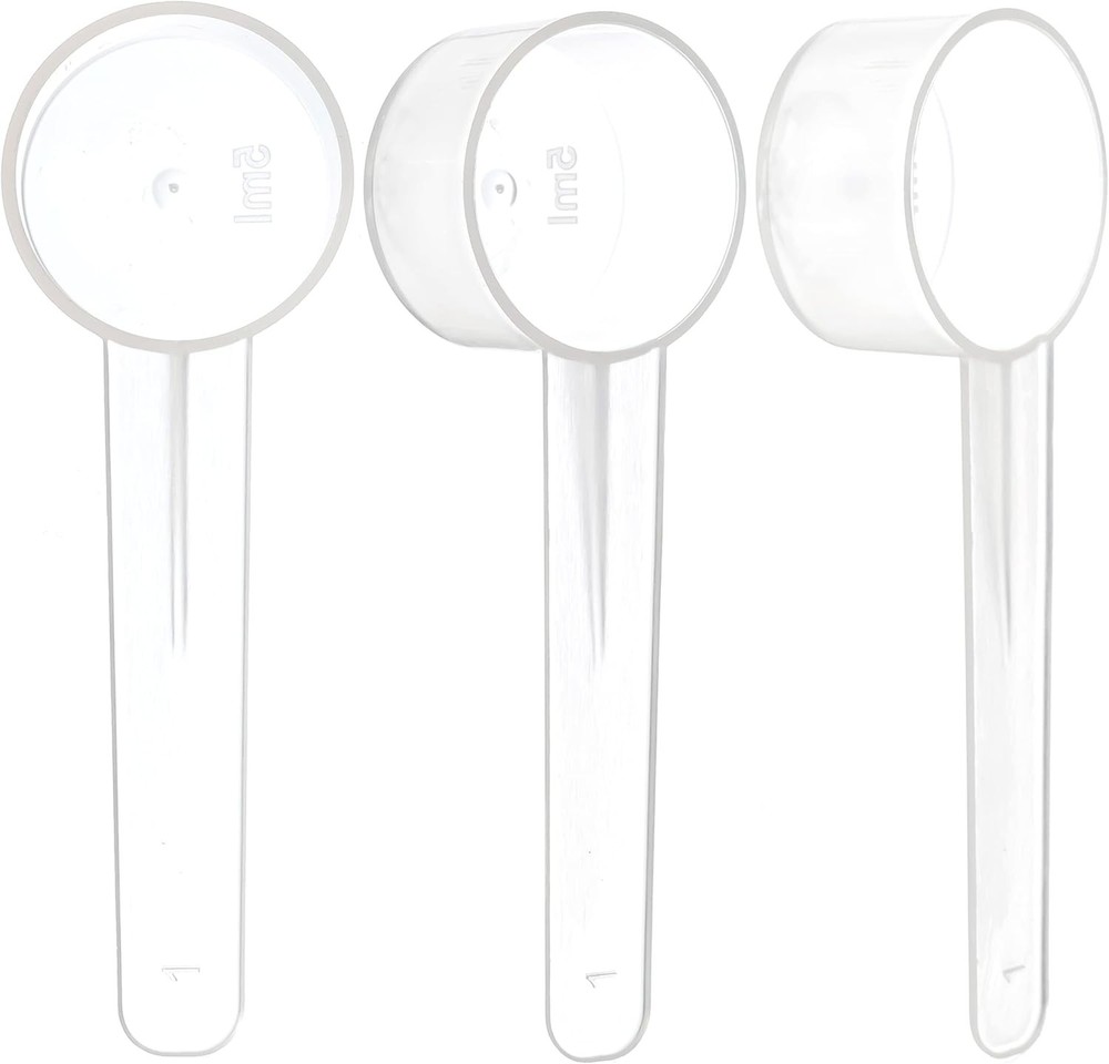 3-Pack 5ml Clear Plastic Measuring Spoons with Short Handle