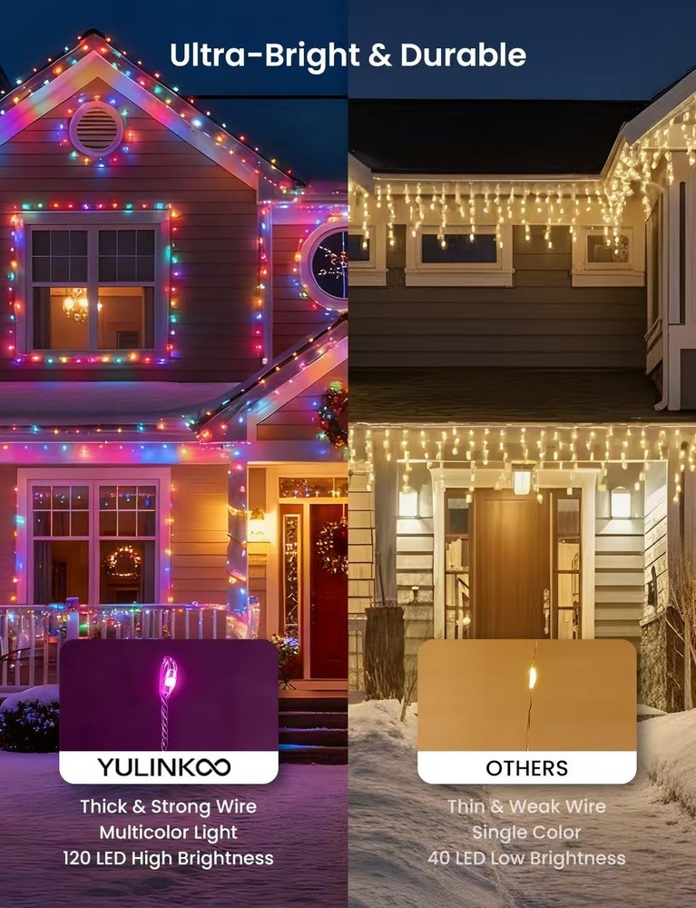Fairy Lights 9.8FT 120LED, Battery Operated Firecracker Cluster String Lights...