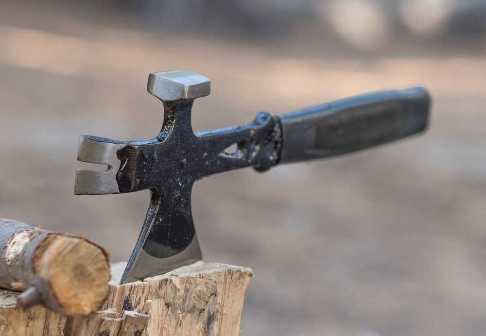 Hatchet Hammer Crow Bar Emergency Survival Axe Multi Use Tool