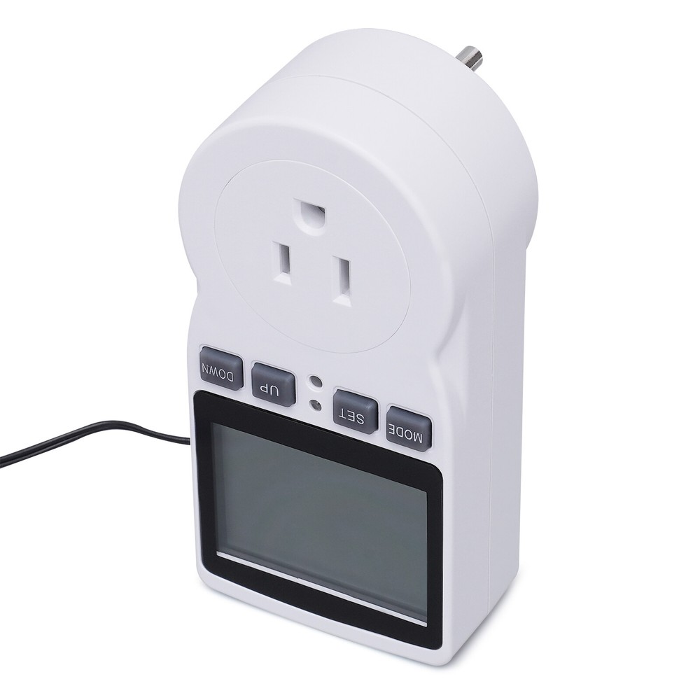 Digital Thermostat Outlet Plug Temperature Controller Heating Cooling 15A 1800W