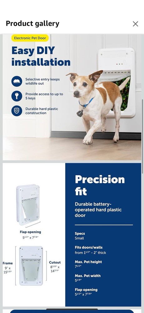 PetSafe Electronic Pet Door - Programmable Smart Collar-Activated -under 15 Lbs
