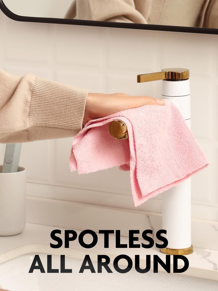 Fantasticlean Microfiber Cleaning Cloth Roll -75 Pack, Tear 75 pack, Pink
