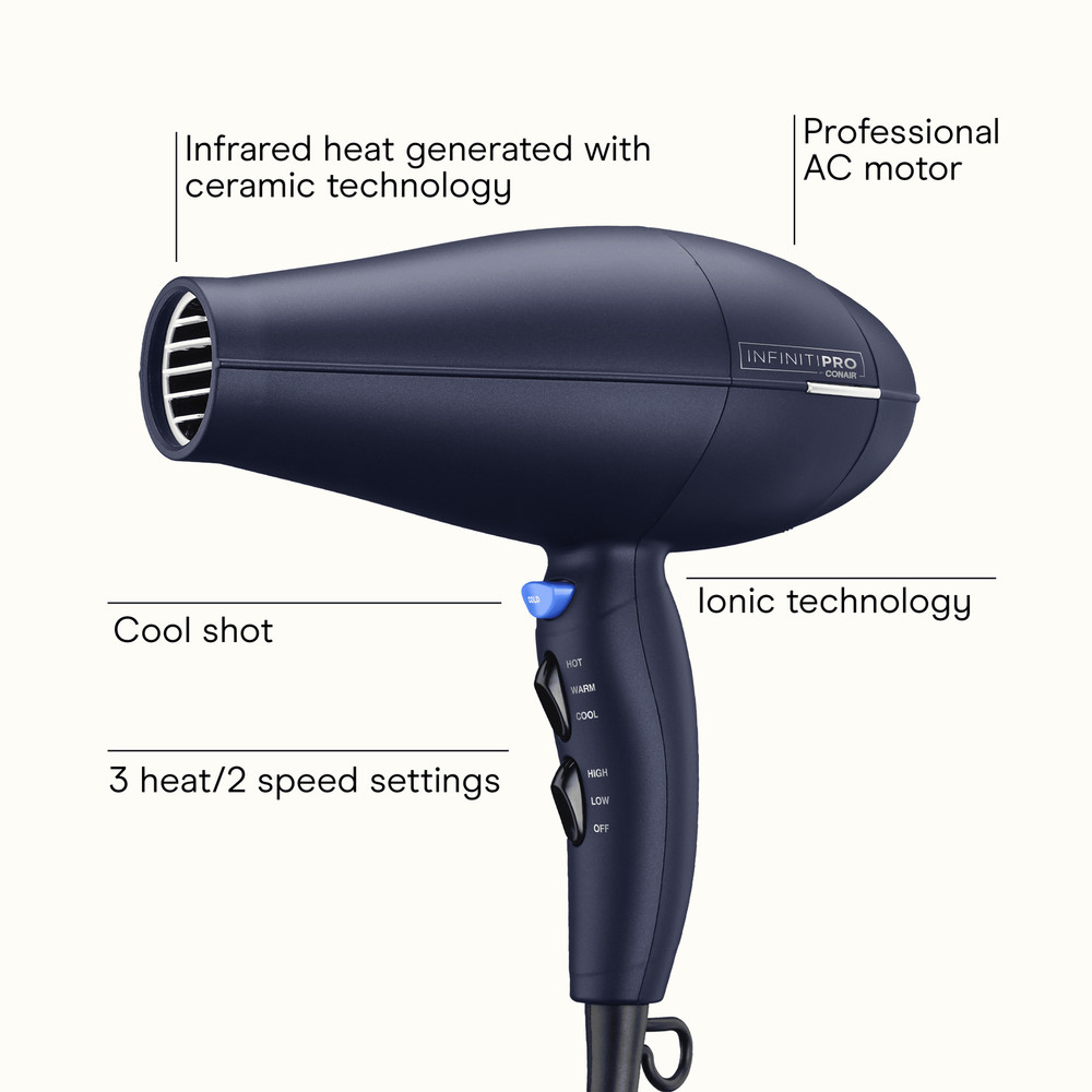 INFINITI PRO Natural Texture Hair Dryer, Adjustable Diffuser and Concentrator
