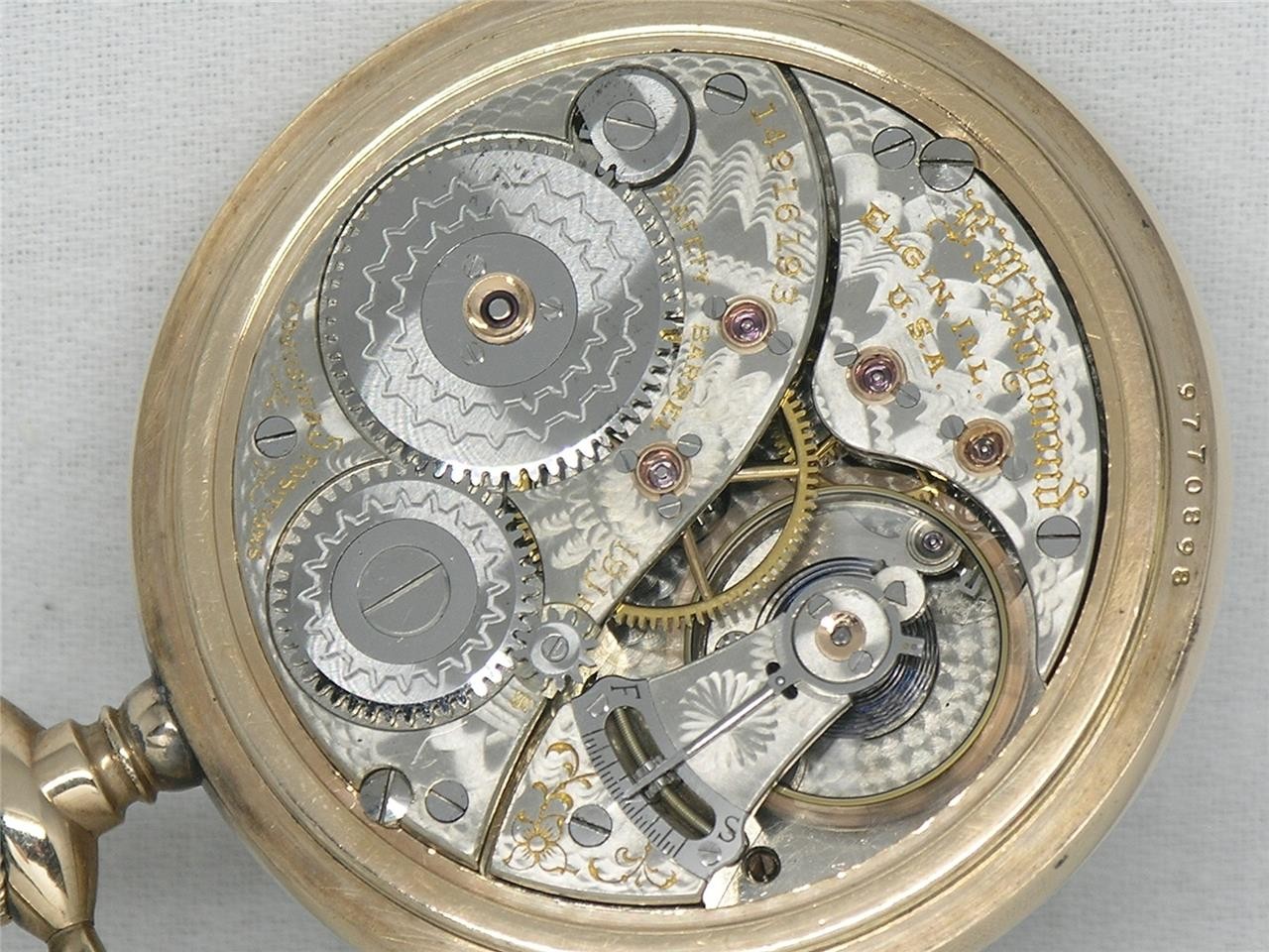 RARE 19 JEWEL 18S BW RAYMOND GR. WIND INDICATOR POCKET WATCH, SERVICED!