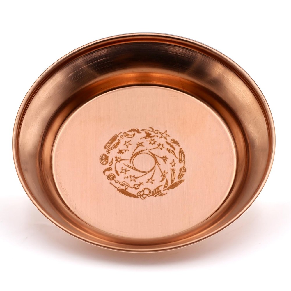 Copper Offering Bowl Ritual Plate Great for Altar,Incense Burner, smudging Bo...