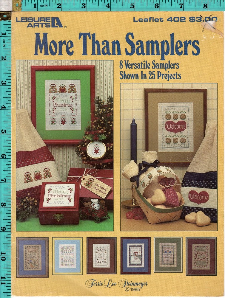 "More Than Samplers" ©1985 Leisure Arts Needlework Chart Leaflet 402 Steinmeyer